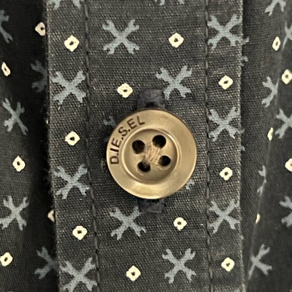 Diesel designer button down blue shirt L - Picture 3 of 11